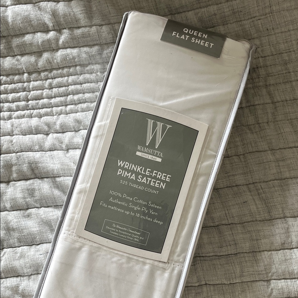 Wamsutta Pima Sateen Queen Sheet, White